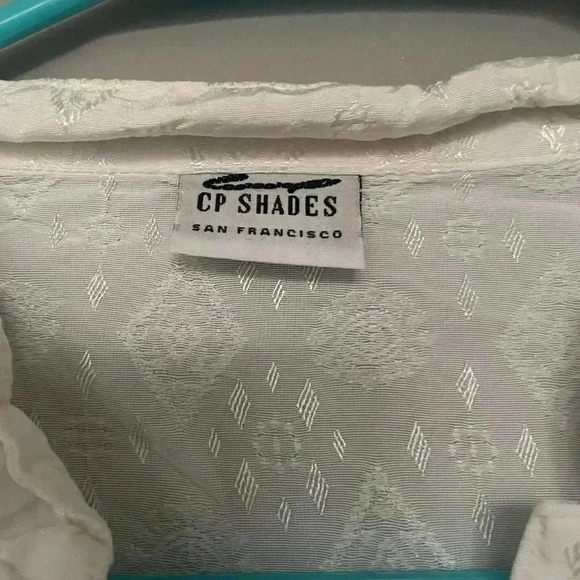 CP Shades Embroidered Button Up Long Sleeve Shirt Blouse White Size Small - Picture 2 of 2